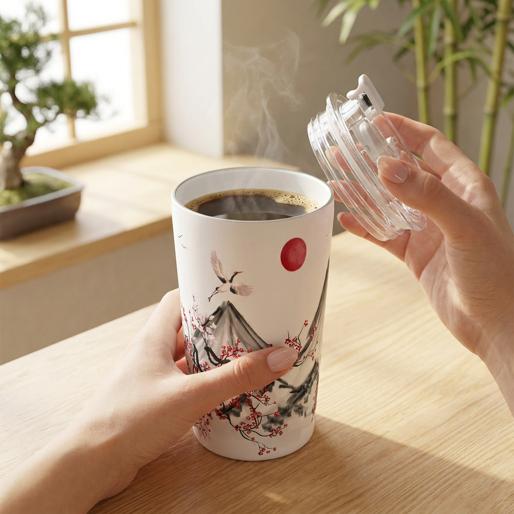 Vaso Térmico de Acero Inoxidable con Interior Cerámico - Echoes of Japan | Aurea
