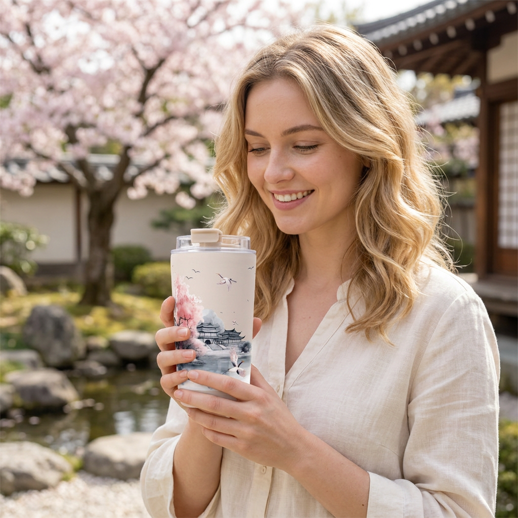 Vaso Térmico de Acero Inoxidable con Interior Cerámico - Echoes of Japan | Aurea
