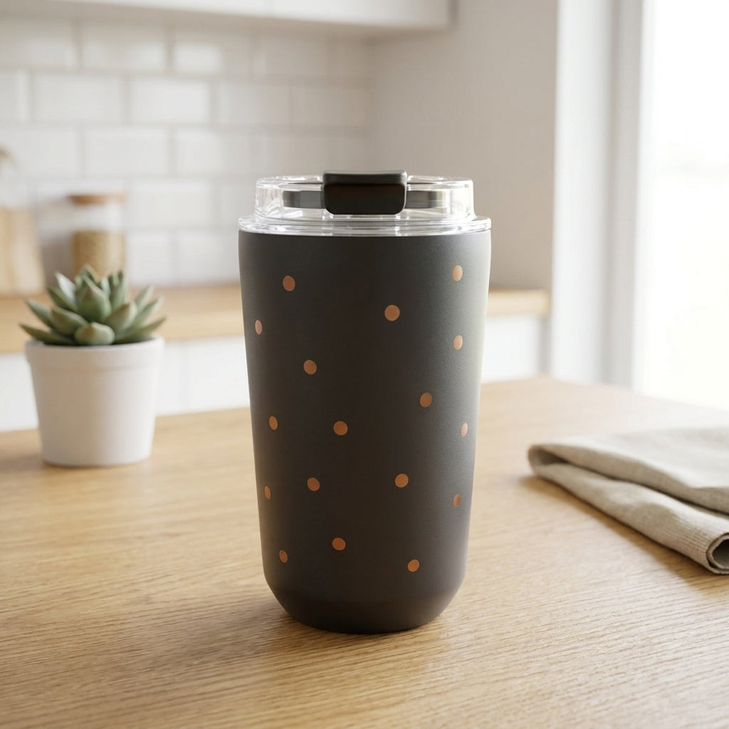 Vaso Térmico de Acero Inoxidable con Interior Cerámico - Petite Dots | Aurea