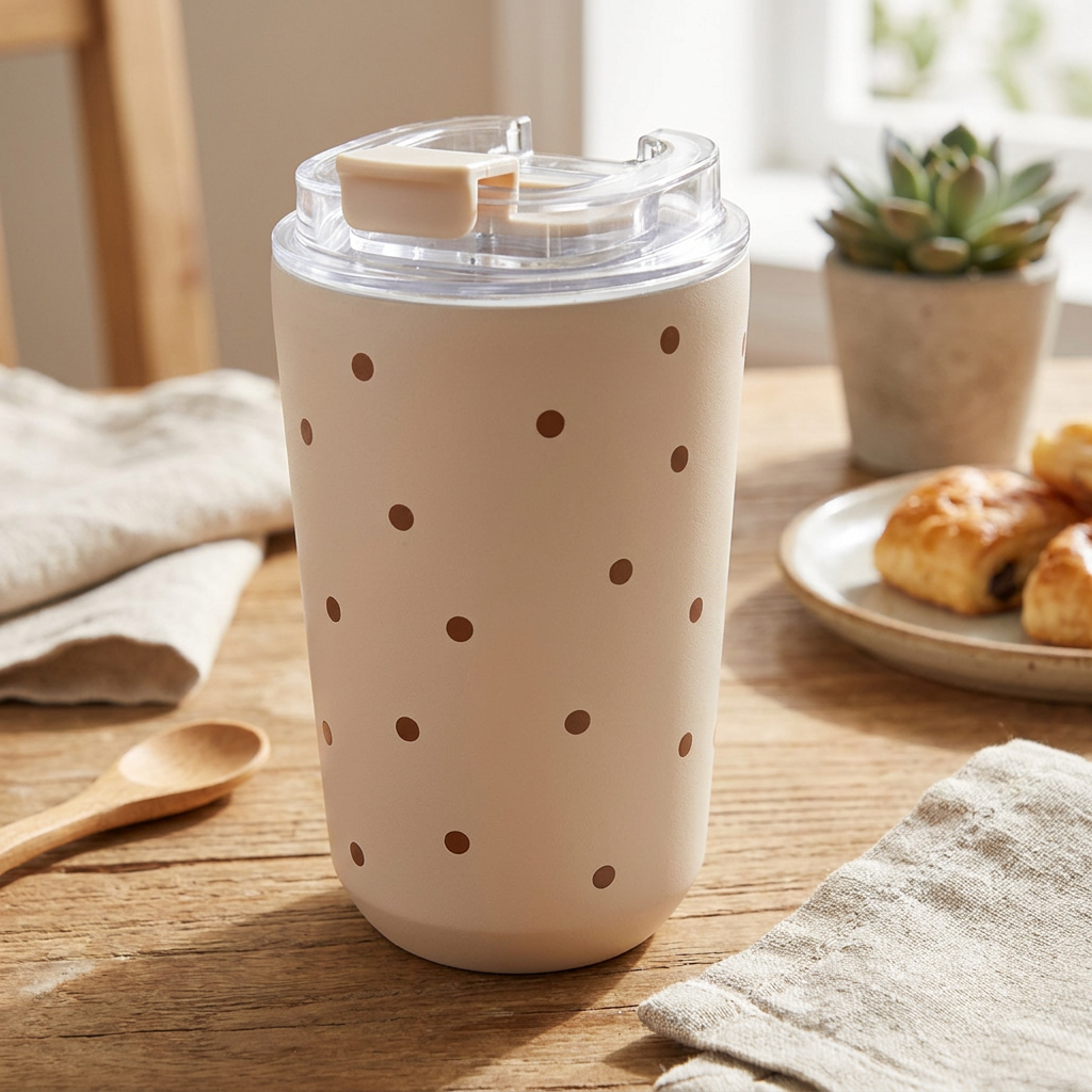 Vaso Térmico de Acero Inoxidable con Interior Cerámico - Petite Dots | Aurea