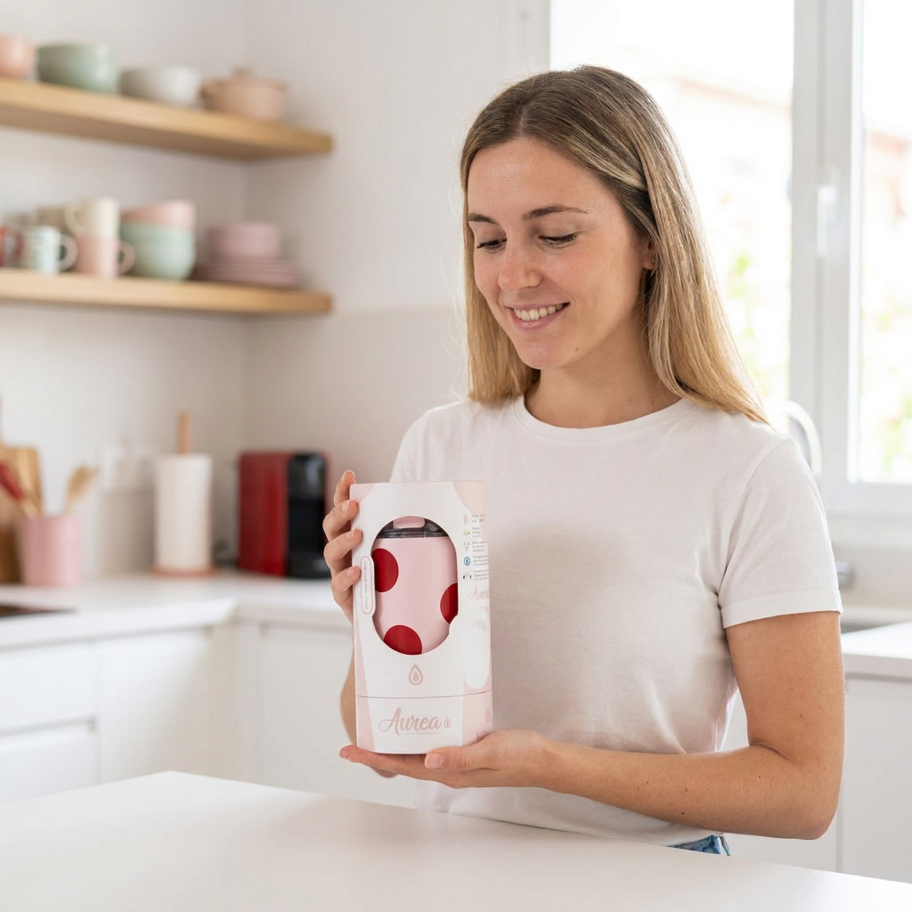 Vaso Térmico de Acero Inoxidable con Interior Cerámico - Bold Dots | Aurea