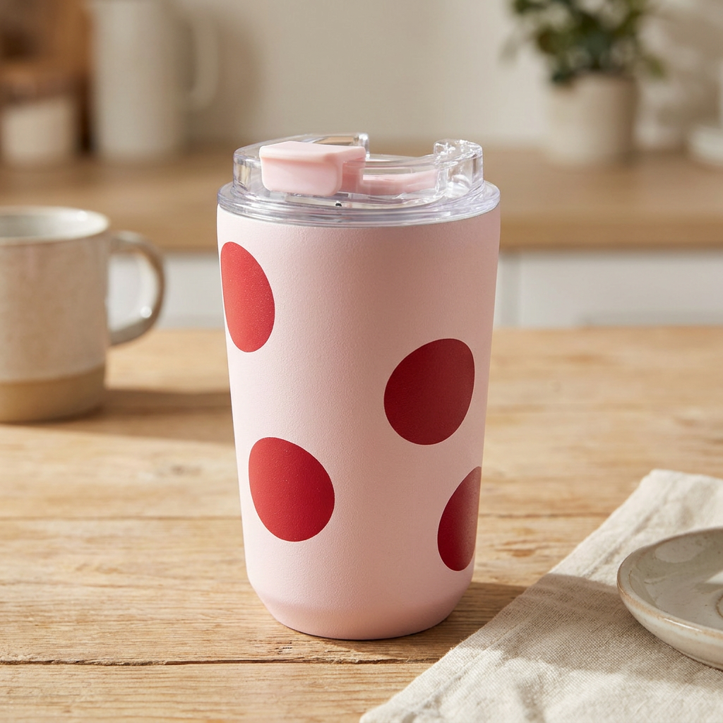 Vaso Térmico de Acero Inoxidable con Interior Cerámico - Bold Dots | Aurea