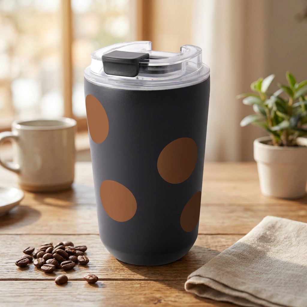 Vaso Térmico de Acero Inoxidable con Interior Cerámico - Bold Dots | Aurea