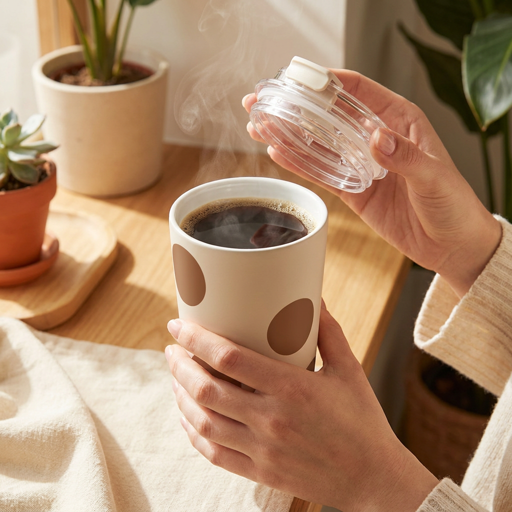 Vaso Térmico de Acero Inoxidable con Interior Cerámico - Bold Dots | Aurea