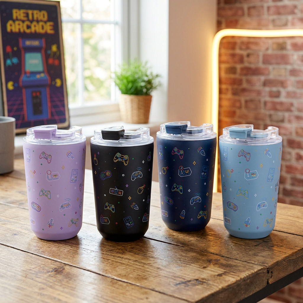 Vaso Térmico de Acero Inoxidable con Interior Cerámico - Neon Gamer | Aurea