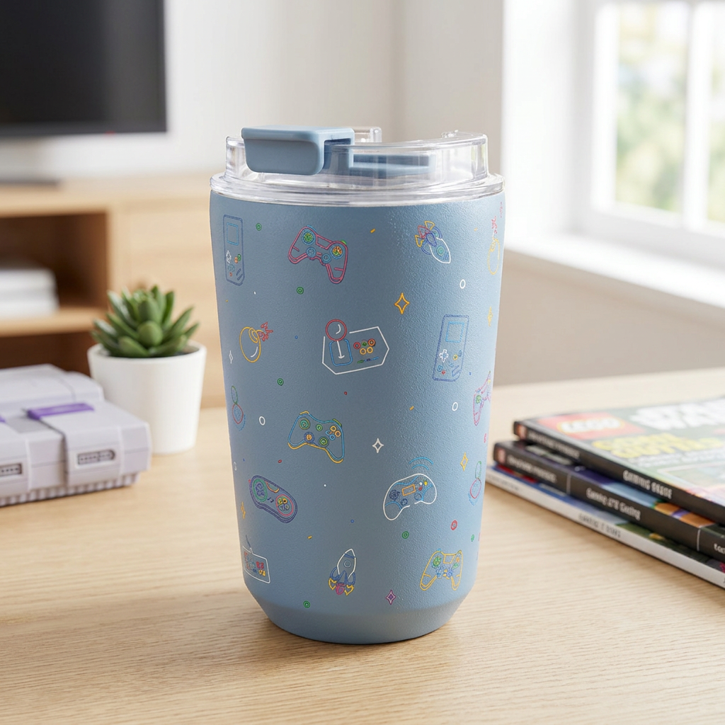 Vaso Térmico de Acero Inoxidable con Interior Cerámico - Neon Gamer | Aurea