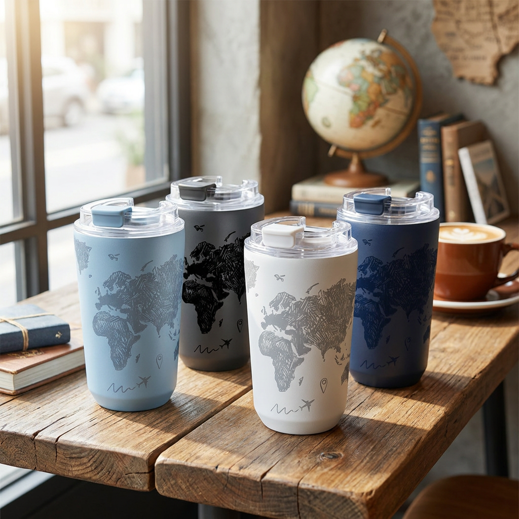 Vaso Térmico de Acero Inoxidable con Interior Cerámico - Sketch Maps | Aurea