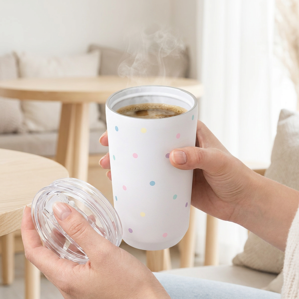 Vaso Térmico de Acero Inoxidable con Interior Cerámico - Pastel Dots | Aurea