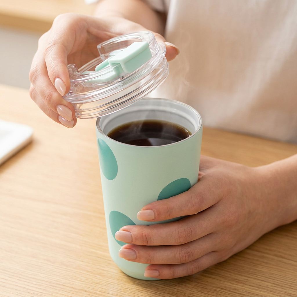 Vaso Térmico de Acero Inoxidable con Interior Cerámico - Happy Dots | Aurea