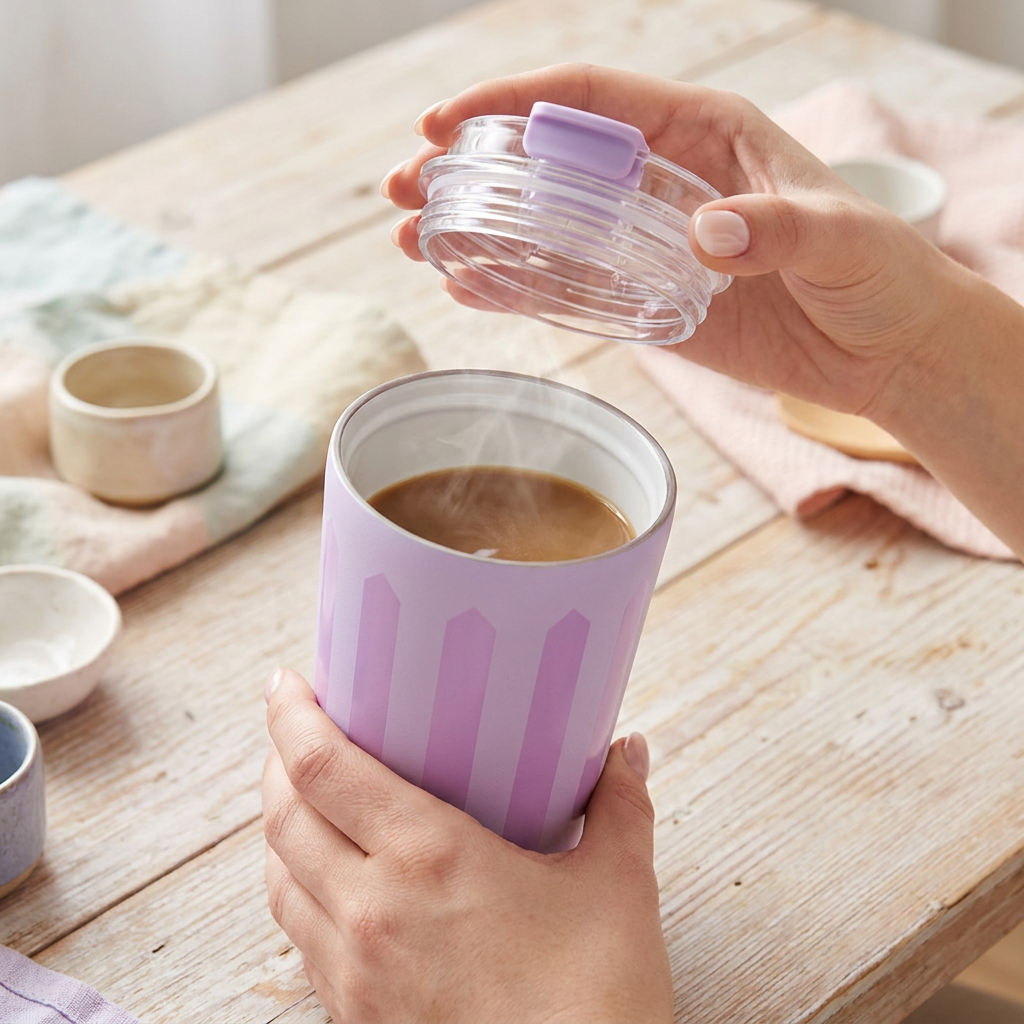 Vaso Térmico de Acero Inoxidable con Interior Cerámico - Candy Lines | Aurea
