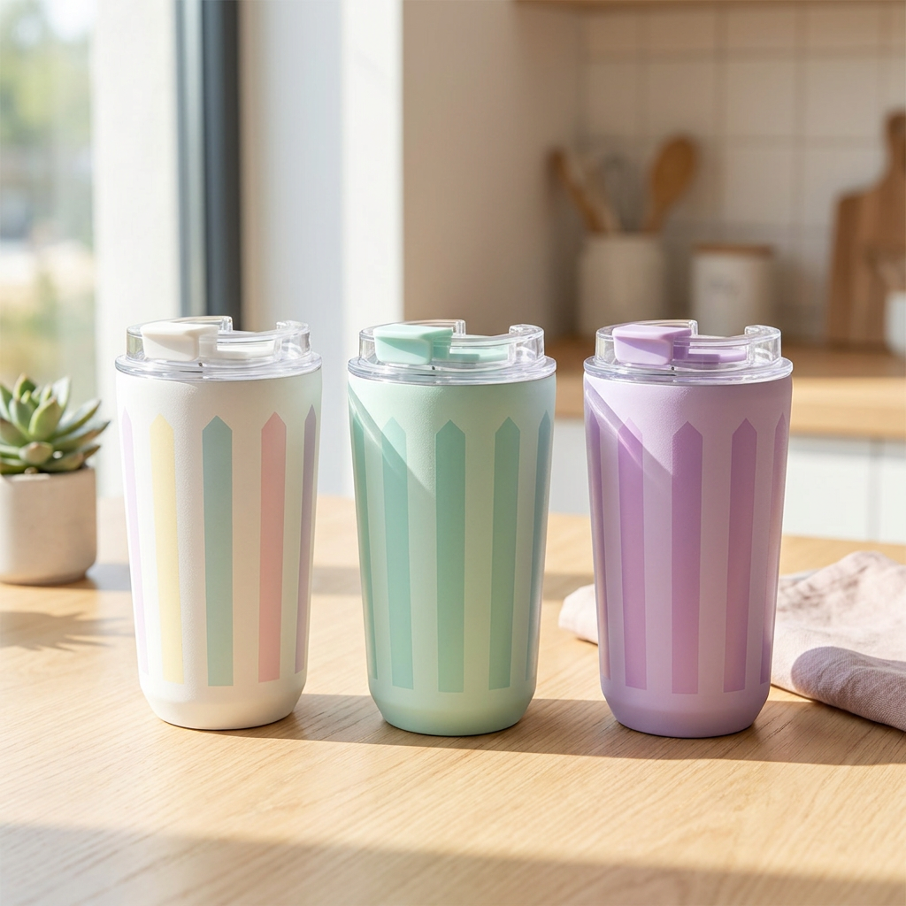 Vaso Térmico de Acero Inoxidable con Interior Cerámico - Candy Lines | Aurea