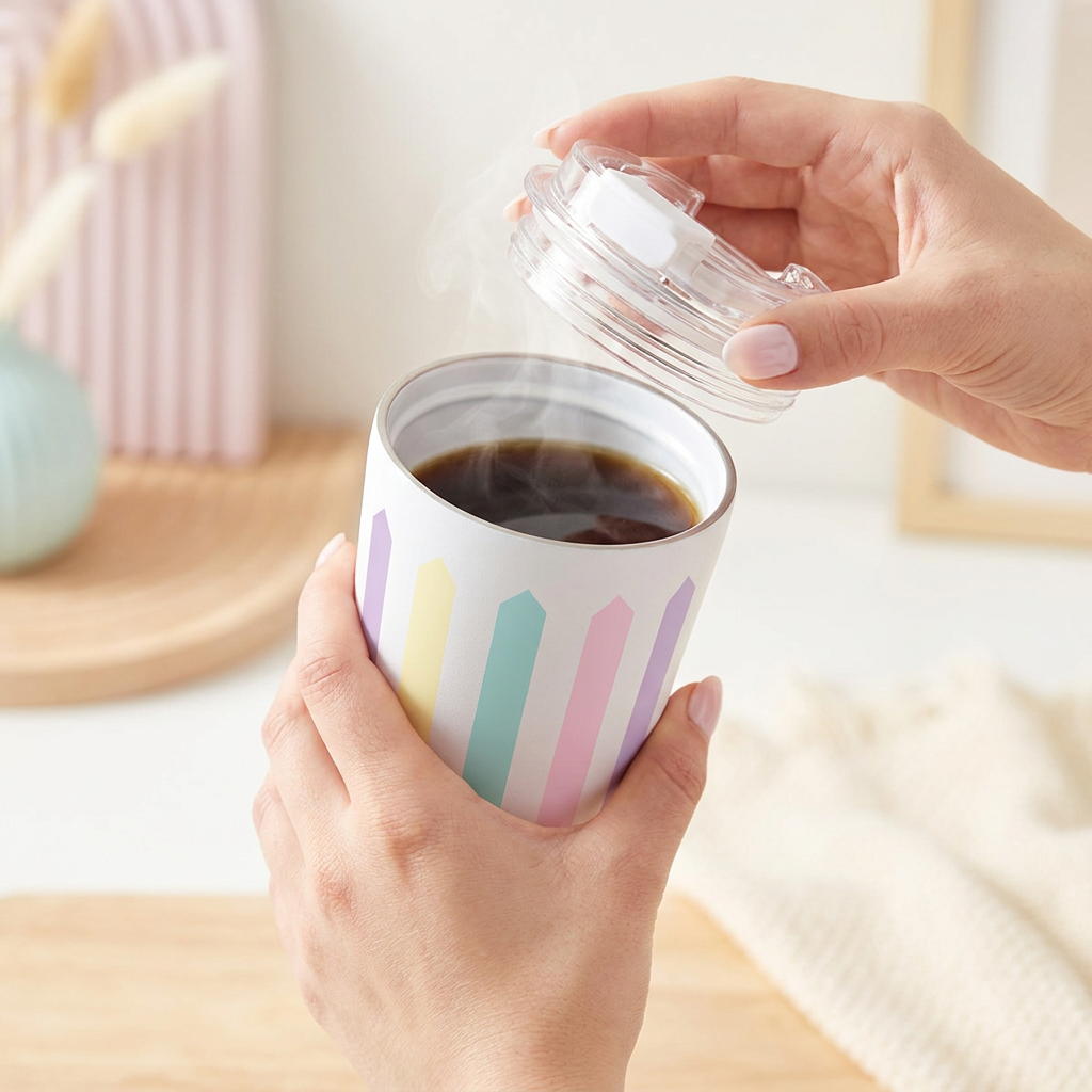Vaso Térmico de Acero Inoxidable con Interior Cerámico - Candy Lines | Aurea