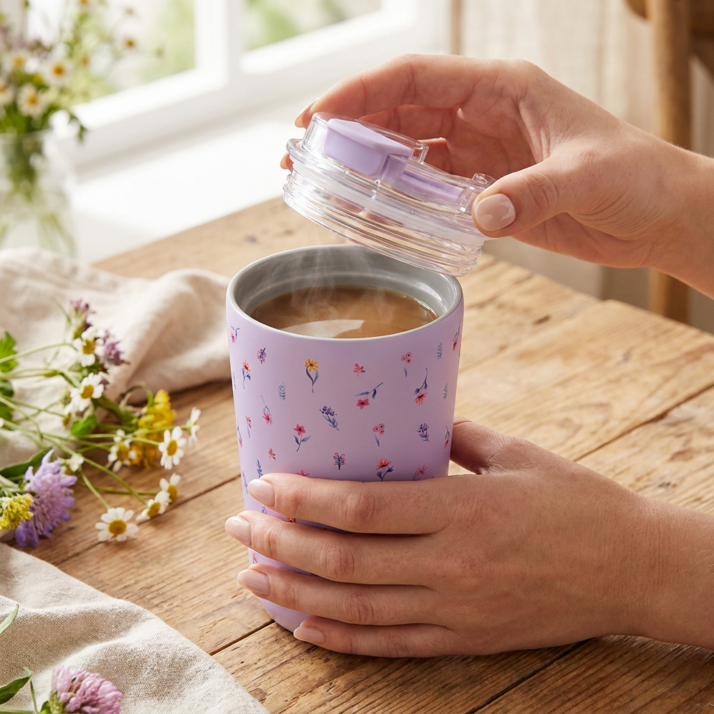 Vaso Térmico de Acero Inoxidable con Interior Cerámico - Little Bloom | Aurea