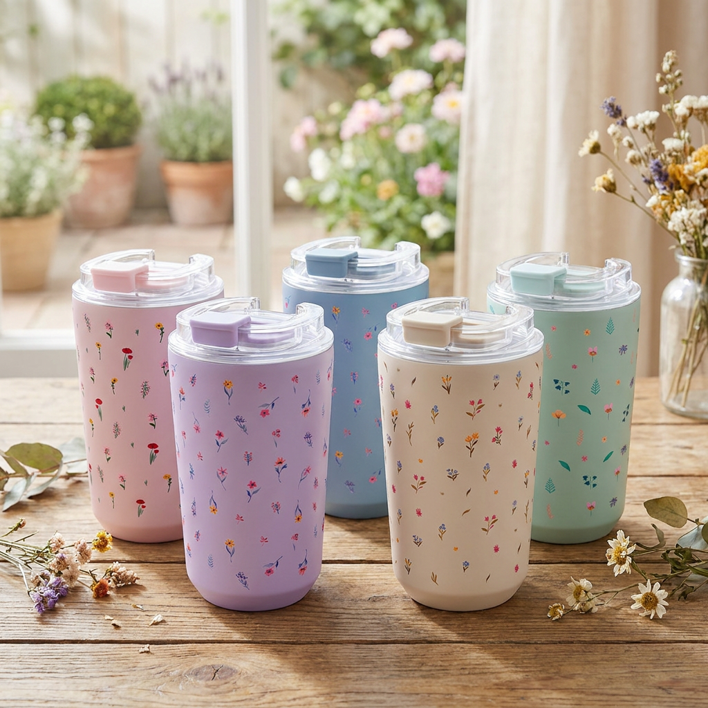 Vaso Térmico de Acero Inoxidable con Interior Cerámico - Little Bloom | Aurea