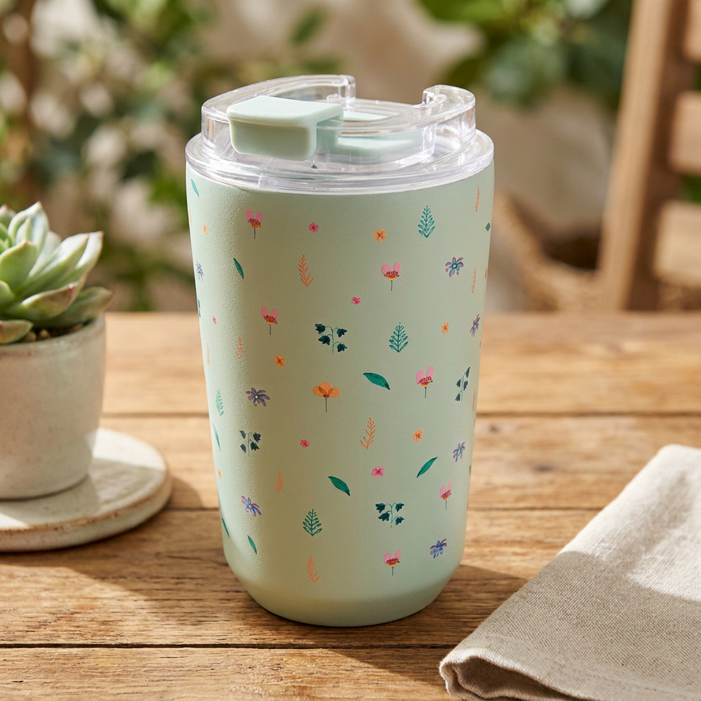 Vaso Térmico de Acero Inoxidable con Interior Cerámico - Little Bloom | Aurea