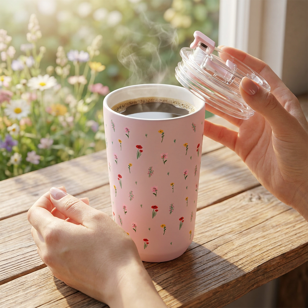 Vaso Térmico de Acero Inoxidable con Interior Cerámico - Little Bloom | Aurea