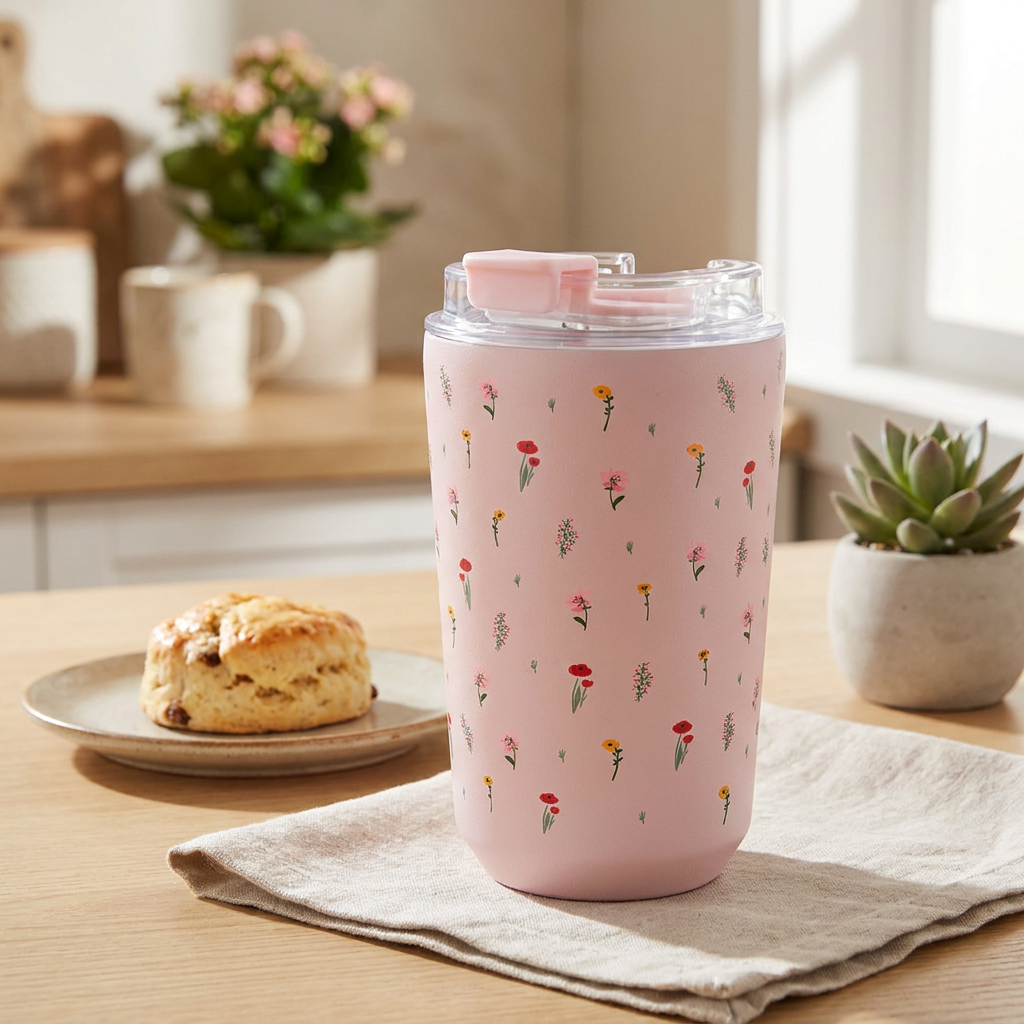 Vaso Térmico de Acero Inoxidable con Interior Cerámico - Little Bloom | Aurea