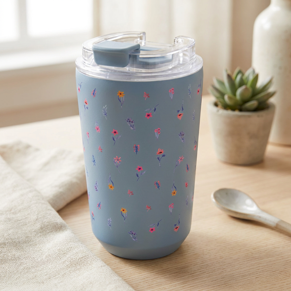 Vaso Térmico de Acero Inoxidable con Interior Cerámico - Little Bloom | Aurea