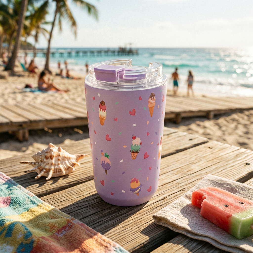 Vaso Térmico de Acero Inoxidable con Interior Cerámico - Frozen Vibes | Aurea