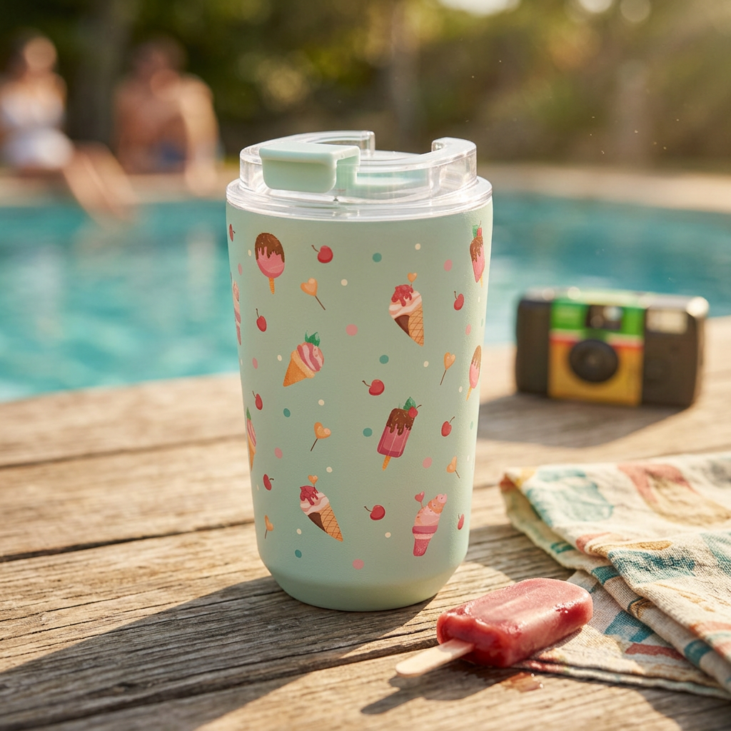 Vaso Térmico de Acero Inoxidable con Interior Cerámico - Frozen Vibes | Aurea