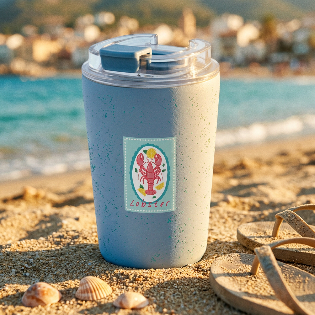 Vaso Térmico de Acero Inoxidable con Interior Cerámico - Coastal Stamps | Aurea