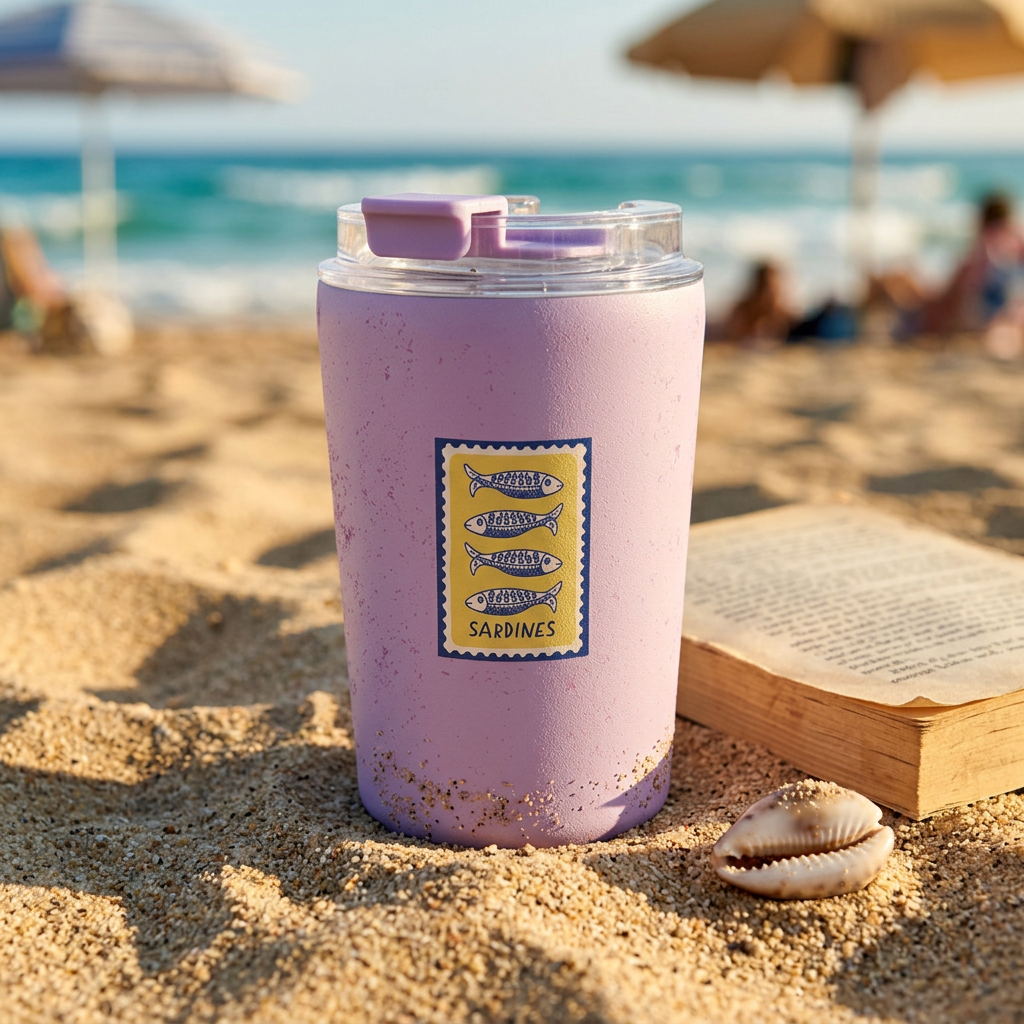 Vaso Térmico de Acero Inoxidable con Interior Cerámico - Coastal Stamps | Aurea