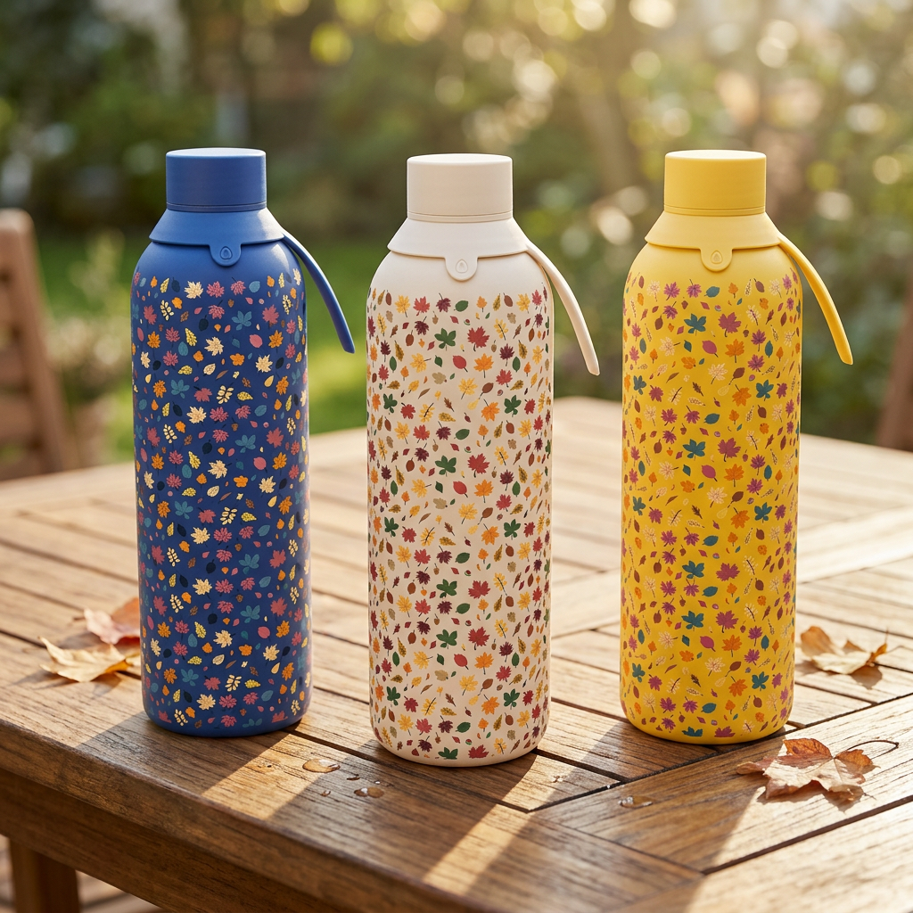 Botella Térmica de Acero Inoxidable con Interior Cerámico y Doble Tapón – Autumn Vibes | Aurea