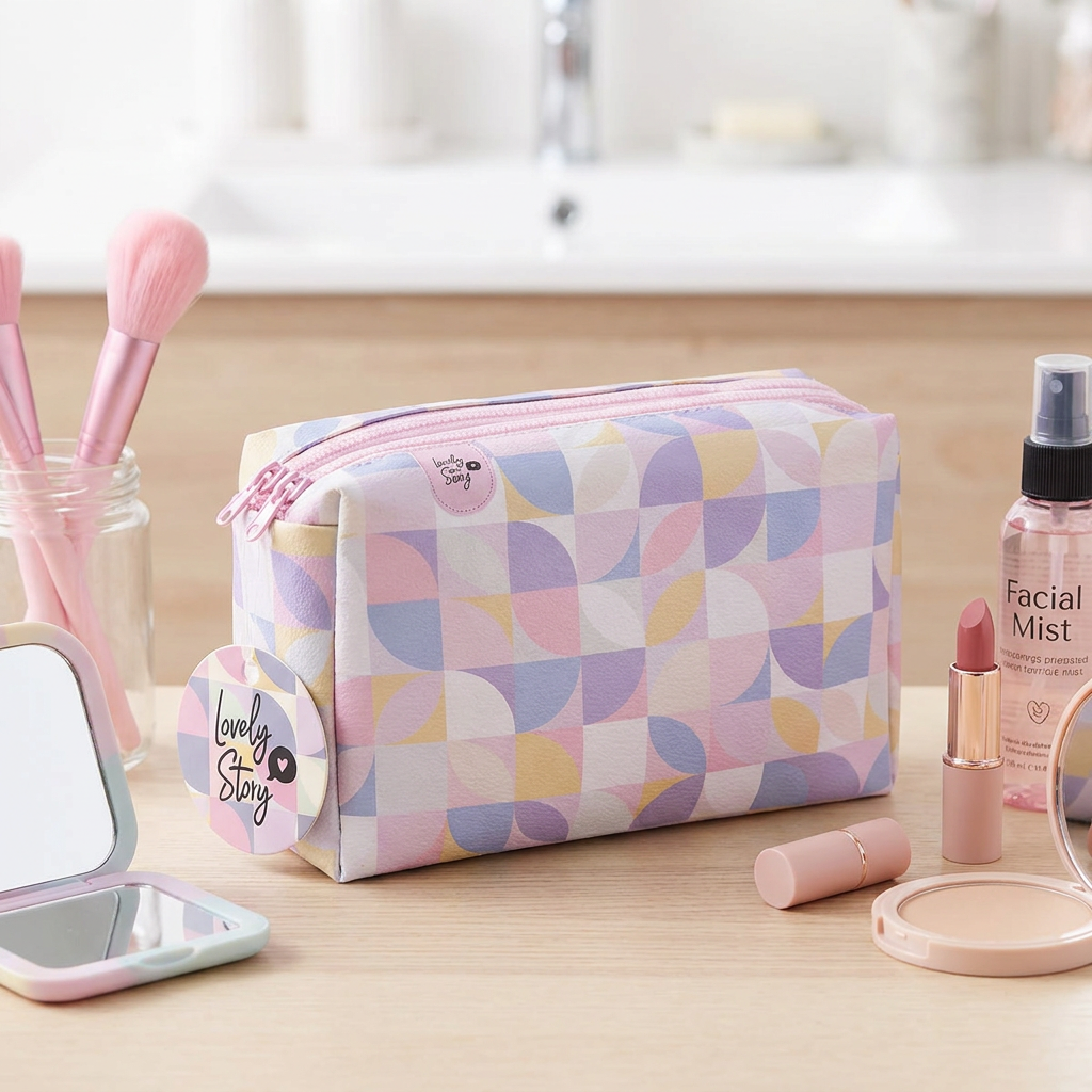 Neceser Estampado con Doble Cremallera