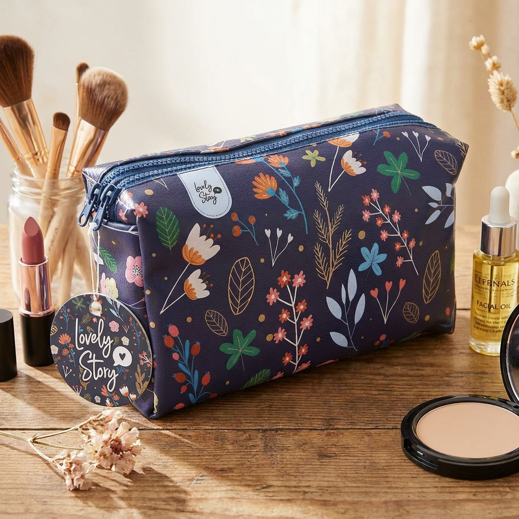 Neceser Estampado con Doble Cremallera