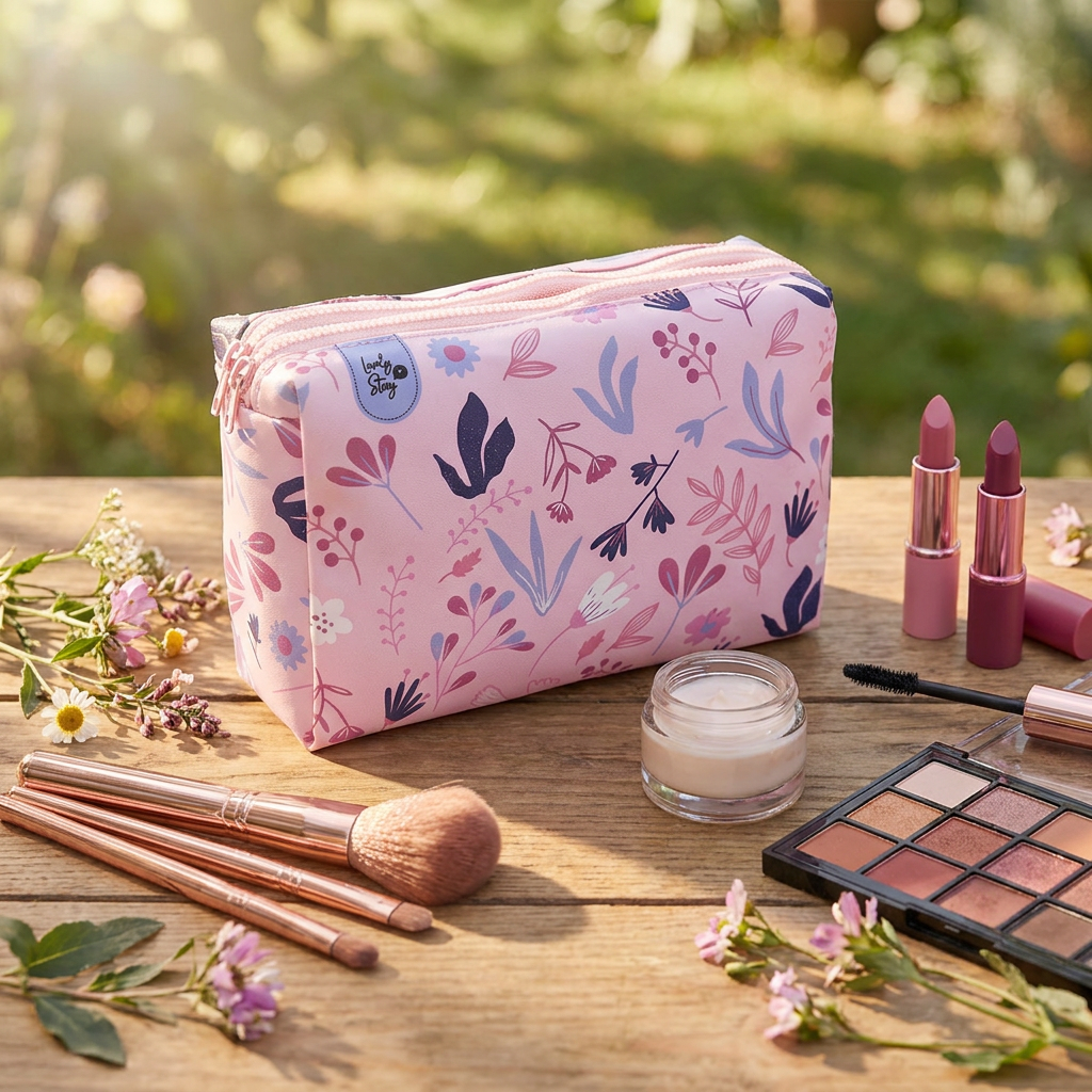 Neceser Estampado con Doble Cremallera
