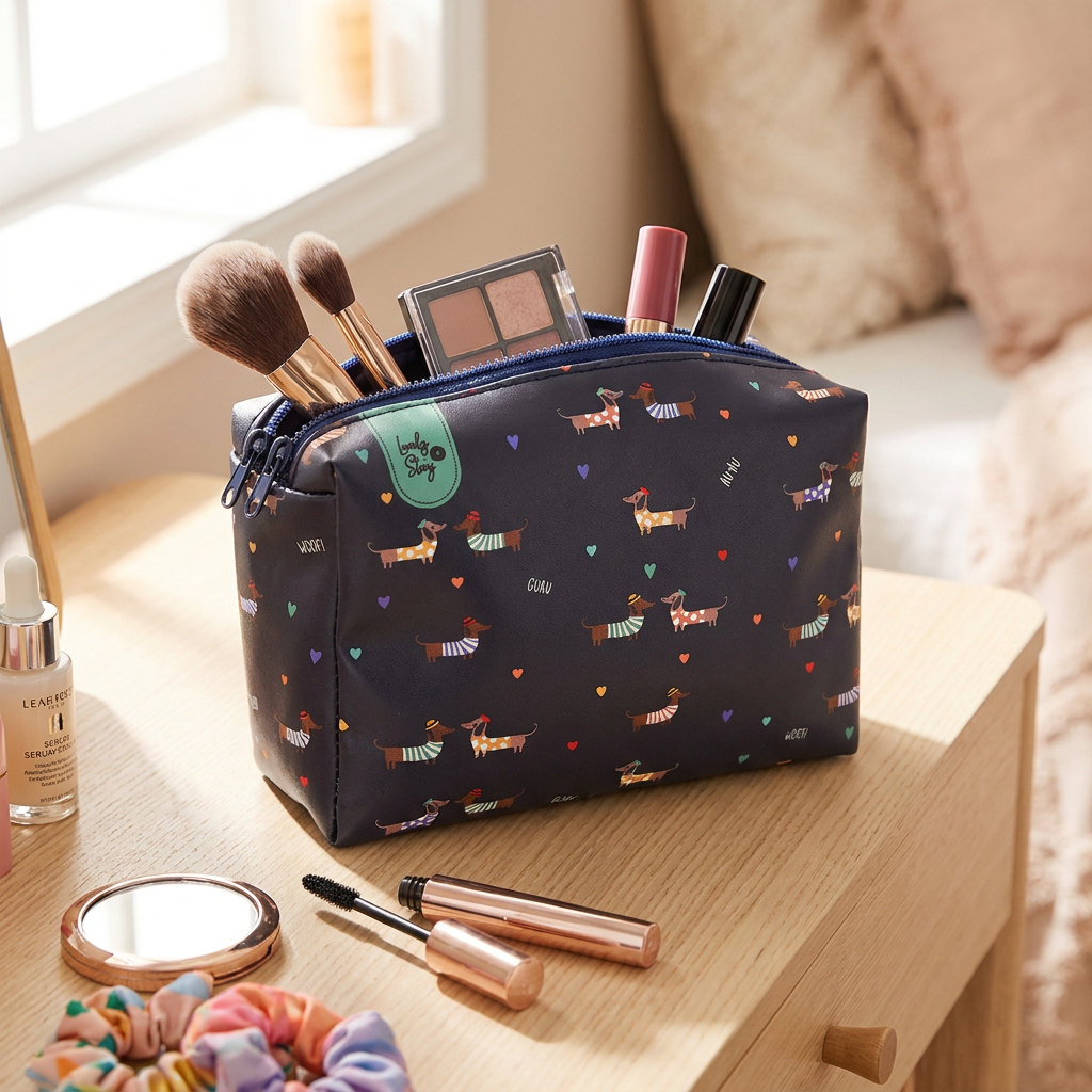 Neceser Estampado con Doble Cremallera