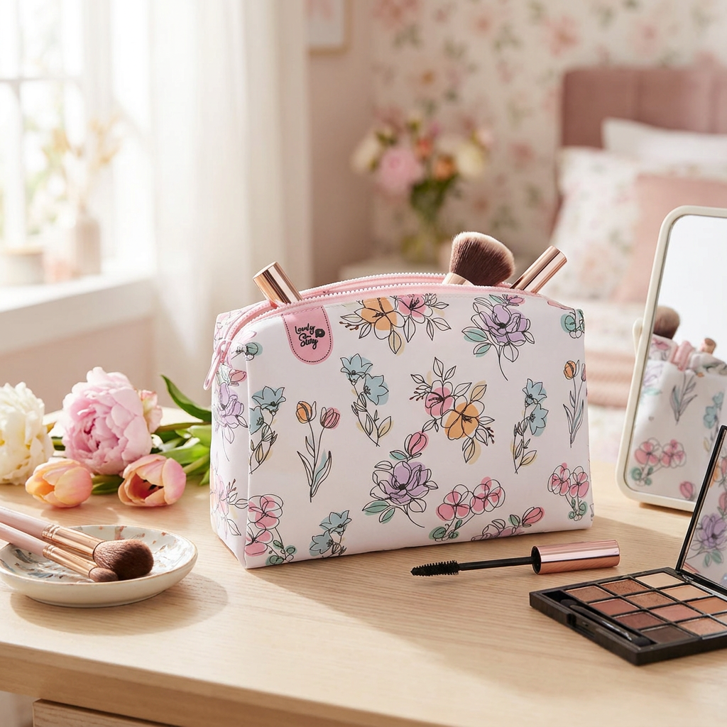 Neceser Estampado con Doble Cremallera