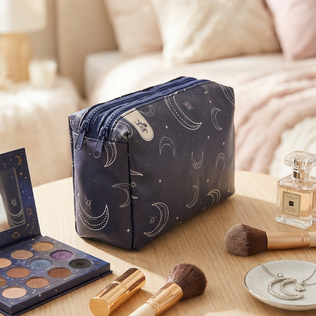 Neceser Estampado con Doble Cremallera